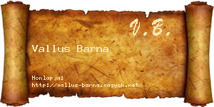 Vallus Barna névjegykártya